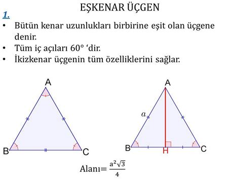 ikizkenar üçgen alanı nasıl bulunur